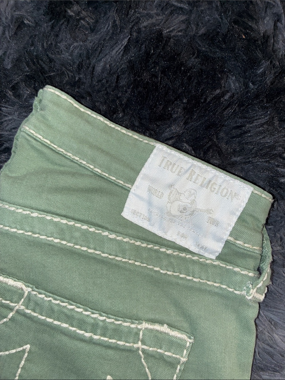 True Religion white label sage Green Skinny Jeans Jennie curvy mid rise sz 27